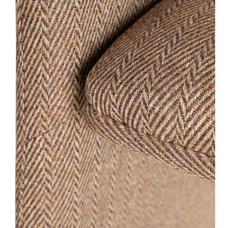 Fauteuil de table moderne Kalora en Tissu Marron Motif chevrons Métal (Lot de 2) - 8