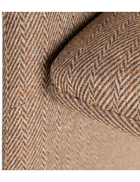 Fauteuil de table moderne Kalora en Tissu Marron Motif chevrons Métal (Lot de 2) - 8