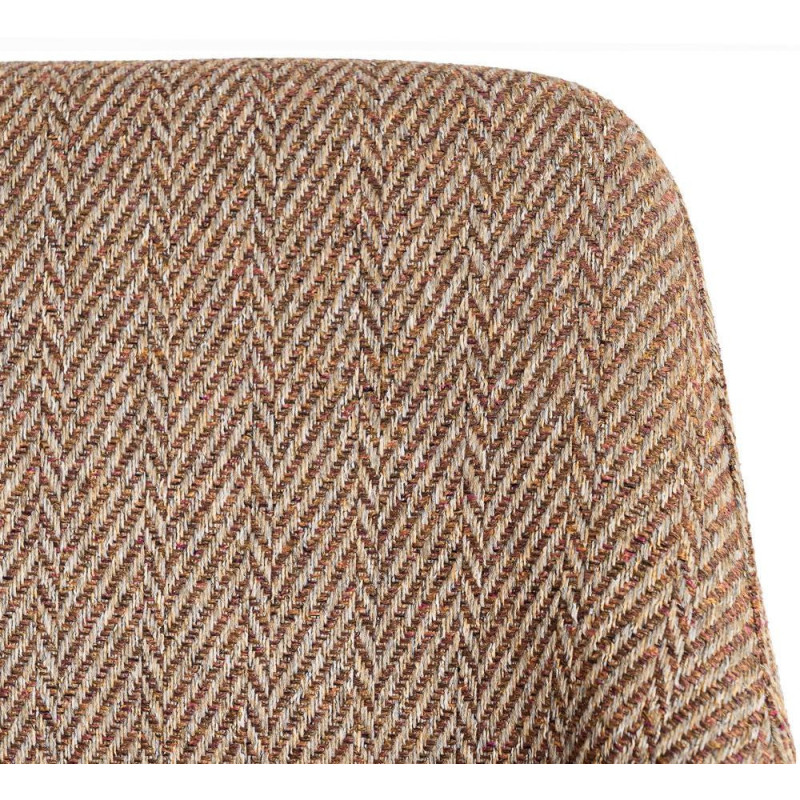 Fauteuil de table moderne Kalora en Tissu Marron Motif chevrons Métal (Lot de 2) - 9