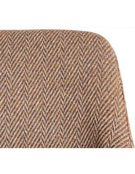 Fauteuil de table moderne Kalora en Tissu Marron Motif chevrons Métal (Lot de 2) - 9