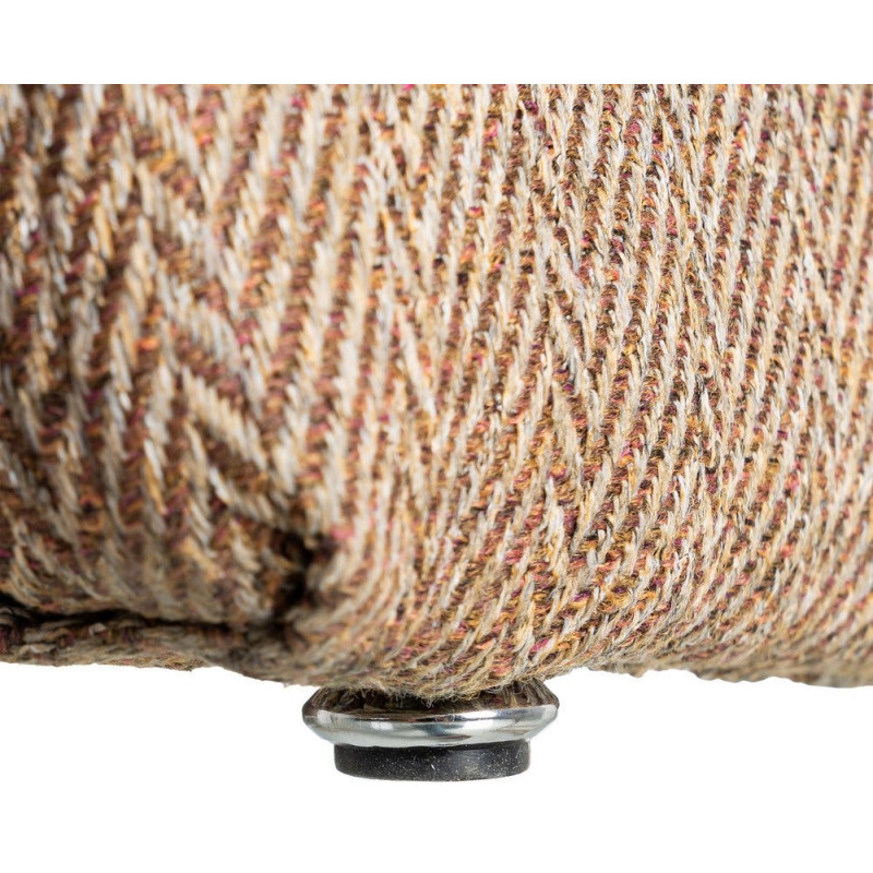 Fauteuil de table moderne Kalora en Tissu Marron Motif chevrons Métal (Lot de 2) - 10