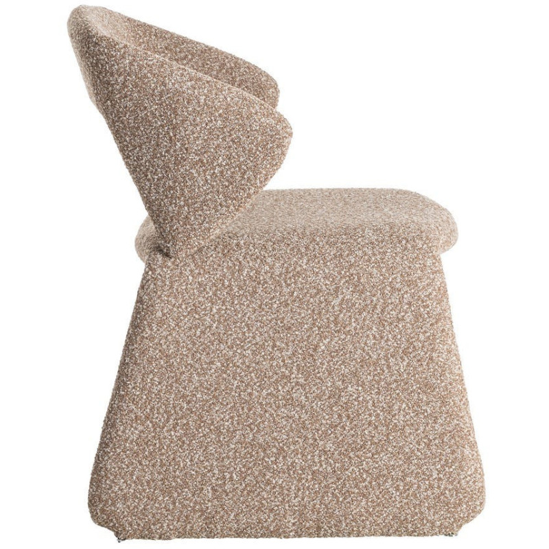 Fauteuil de table bouclette en Tissu Beige Bouclé Métal Leshra - 4