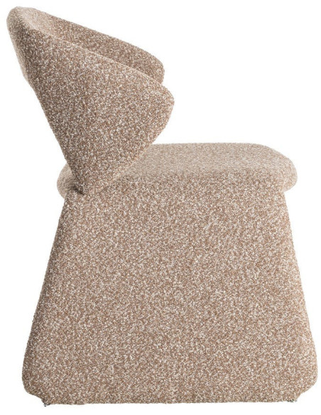 Fauteuil de table bouclette en Tissu Beige Bouclé Métal Leshra - 4