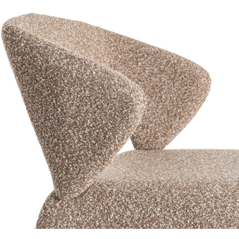Fauteuil de table bouclette en Tissu Beige Bouclé Métal Leshra - 7