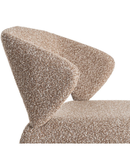Fauteuil de table bouclette en Tissu Beige Bouclé Métal Leshra - 7