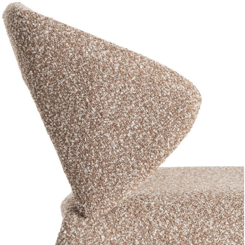 Fauteuil de table bouclette en Tissu Beige Bouclé Métal Leshra - 8