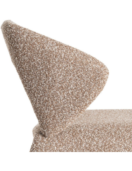Fauteuil de table bouclette en Tissu Beige Bouclé Métal Leshra - 8