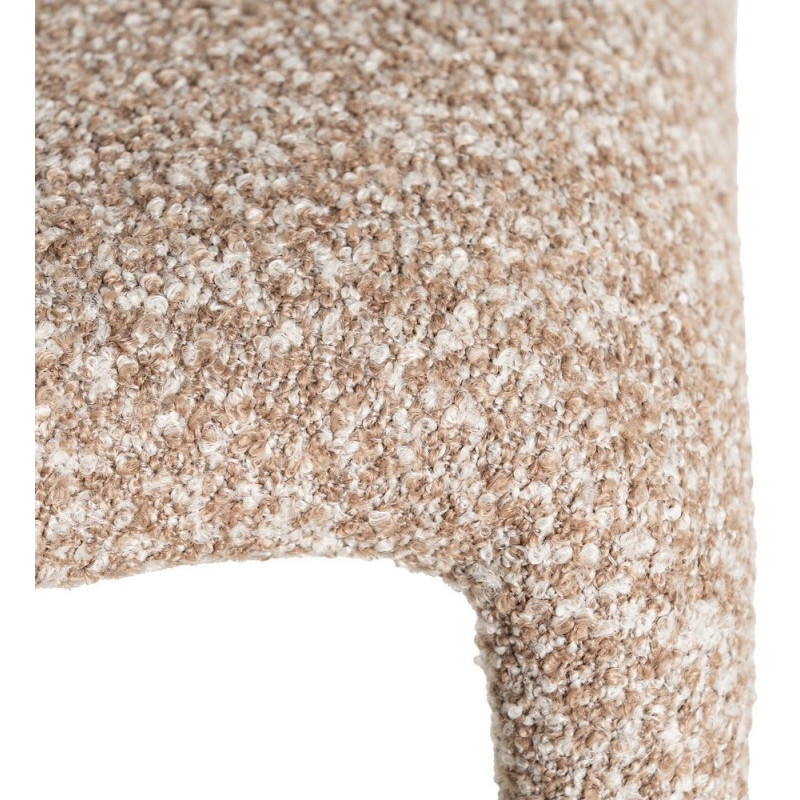 Fauteuil de table bouclette en Tissu Beige Bouclé Métal Leshra - 9