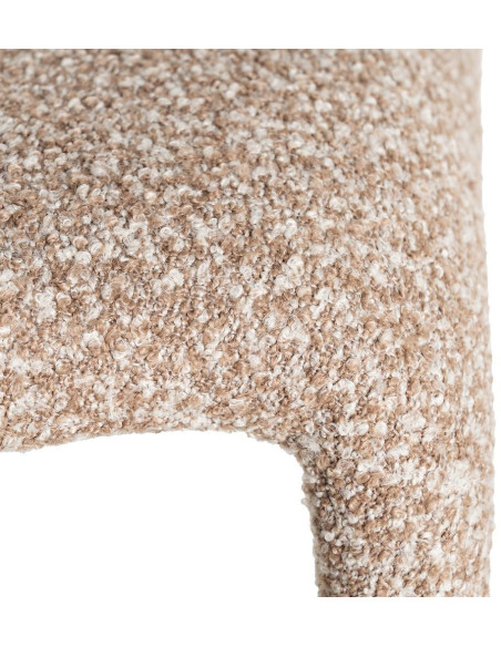 Fauteuil de table bouclette en Tissu Beige Bouclé Métal Leshra - 9