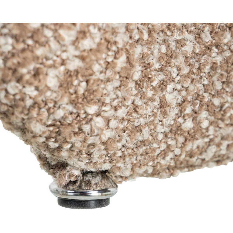 Fauteuil de table bouclette en Tissu Beige Bouclé Métal Leshra - 10