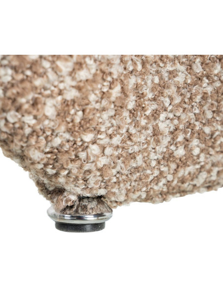 Fauteuil de table bouclette en Tissu Beige Bouclé Métal Leshra - 10
