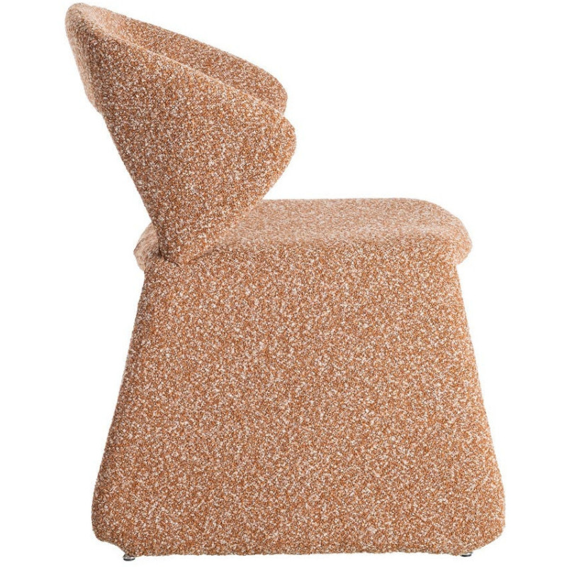 Fauteuil de table bouclette en Tissu Rose saumon Bouclé Métal Leshra - 4