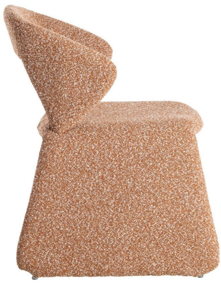 Fauteuil de table bouclette en Tissu Rose saumon Bouclé Métal Leshra - 4