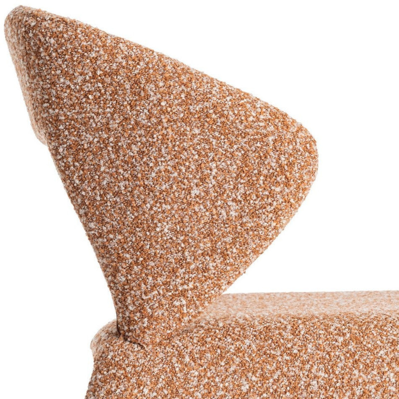 Fauteuil de table bouclette en Tissu Rose saumon Bouclé Métal Leshra - 8