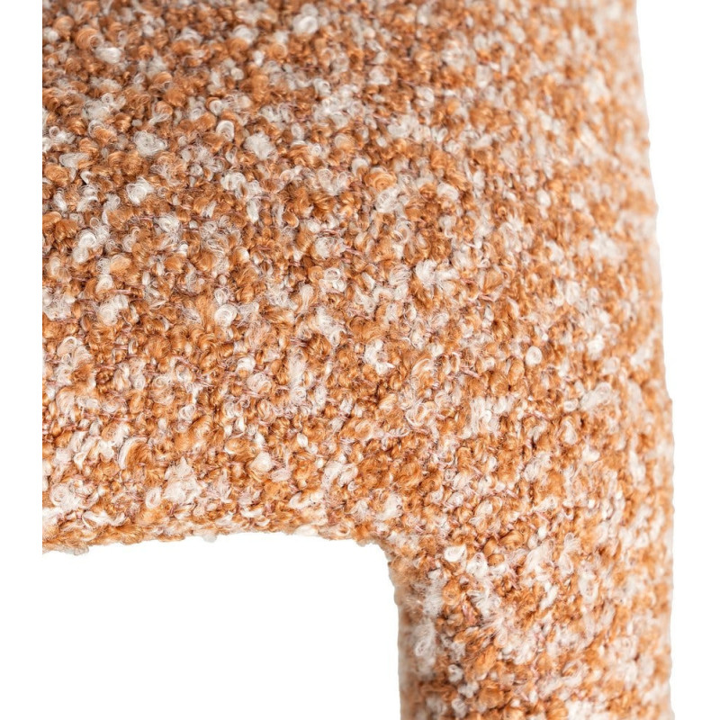 Fauteuil de table bouclette en Tissu Rose saumon Bouclé Métal Leshra - 9