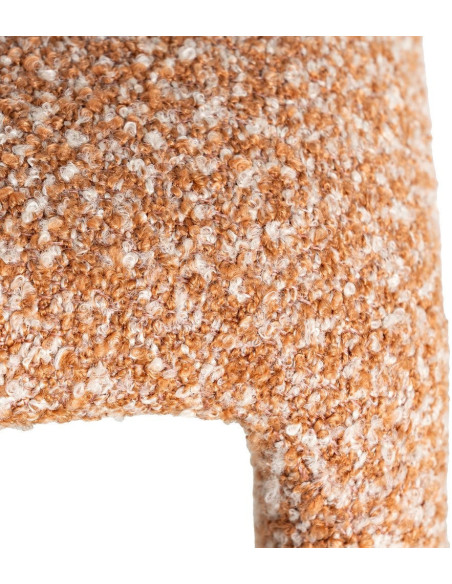 Fauteuil de table bouclette en Tissu Rose saumon Bouclé Métal Leshra - 9