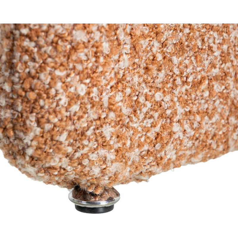 Fauteuil de table bouclette en Tissu Rose saumon Bouclé Métal Leshra - 10