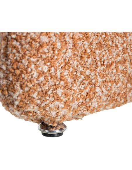 Fauteuil de table bouclette en Tissu Rose saumon Bouclé Métal Leshra - 10