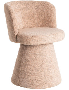 Fauteuil de table pivotant en Tissu Rose pêche Bois MDF Mahira - 1