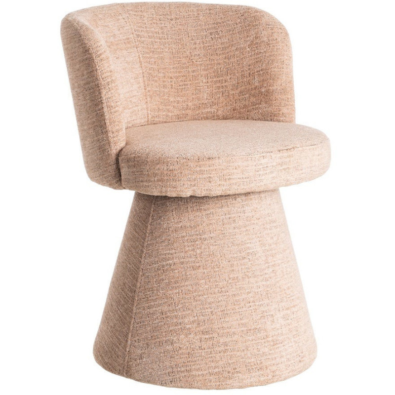 Fauteuil de table pivotant en Tissu Rose pêche Bois MDF Mahira - 1