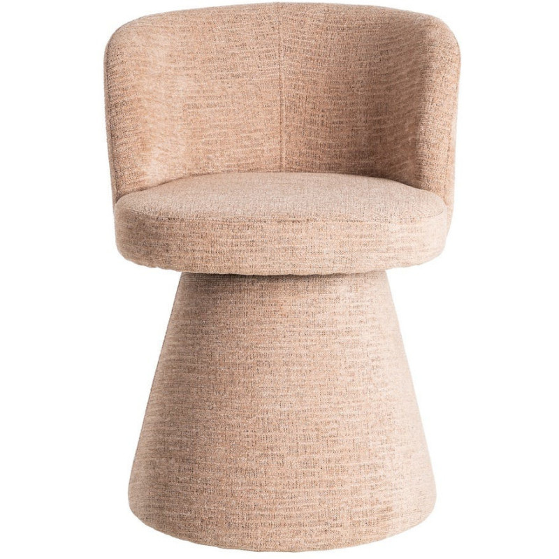 Fauteuil de table pivotant en Tissu Rose pêche Bois MDF Mahira - 3