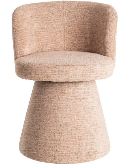 Fauteuil de table pivotant en Tissu Rose pêche Bois MDF Mahira - 3