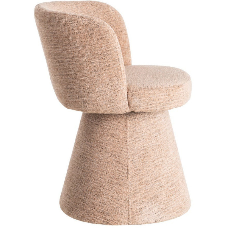 Fauteuil de table pivotant en Tissu Rose pêche Bois MDF Mahira - 4