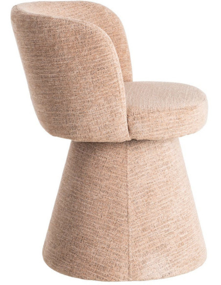 Fauteuil de table pivotant en Tissu Rose pêche Bois MDF Mahira - 4