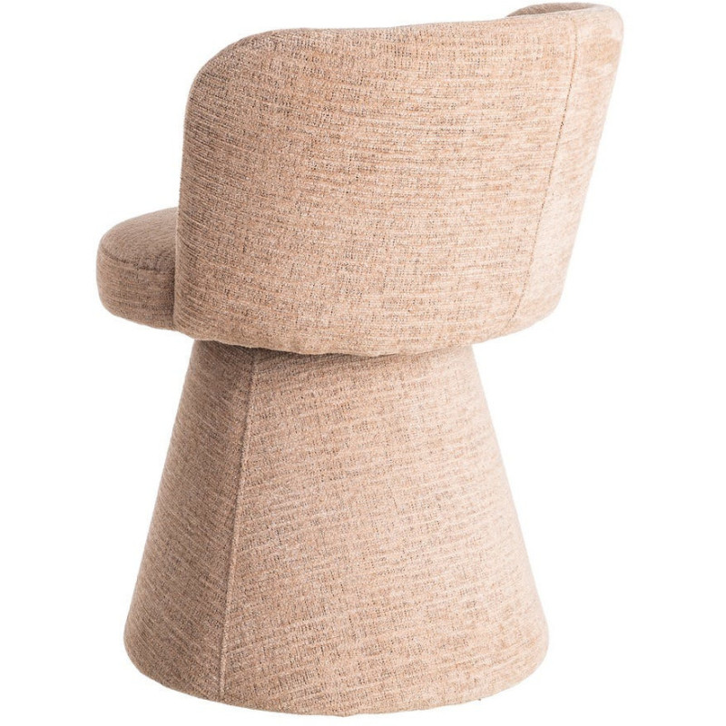 Fauteuil de table pivotant en Tissu Rose pêche Bois MDF Mahira - 5