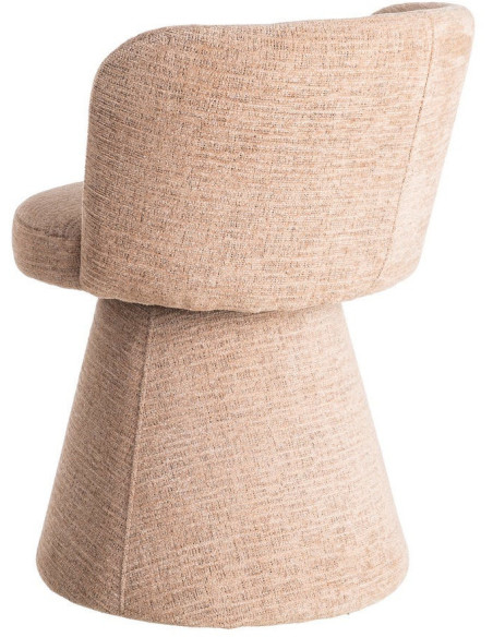 Fauteuil de table pivotant en Tissu Rose pêche Bois MDF Mahira - 5