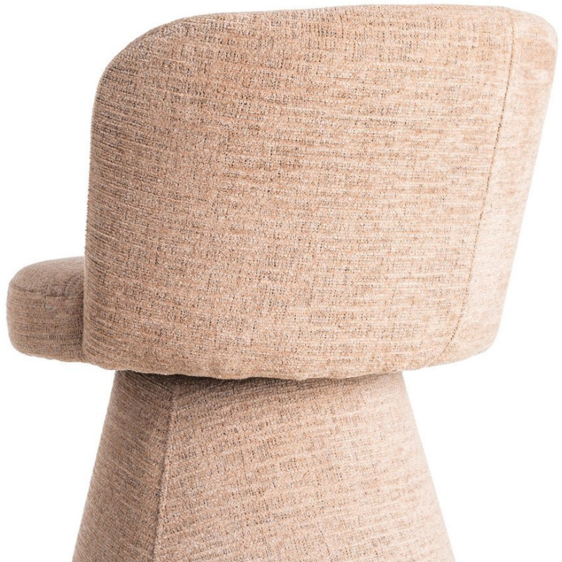 Fauteuil de table pivotant en Tissu Rose pêche Bois MDF Mahira - 6