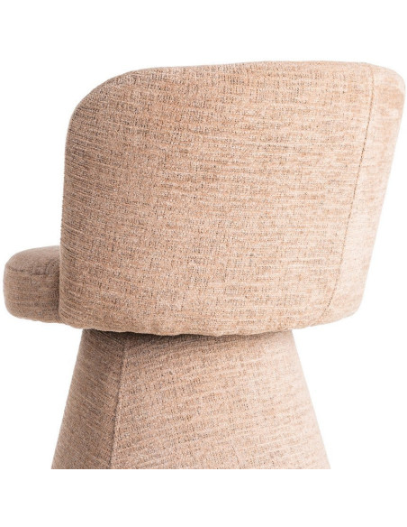 Fauteuil de table pivotant en Tissu Rose pêche Bois MDF Mahira - 6