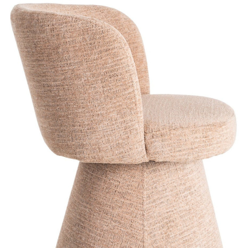 Fauteuil de table pivotant en Tissu Rose pêche Bois MDF Mahira - 7