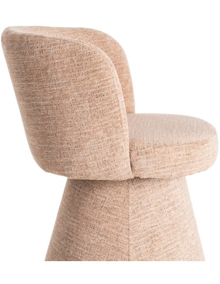 Fauteuil de table pivotant en Tissu Rose pêche Bois MDF Mahira - 7