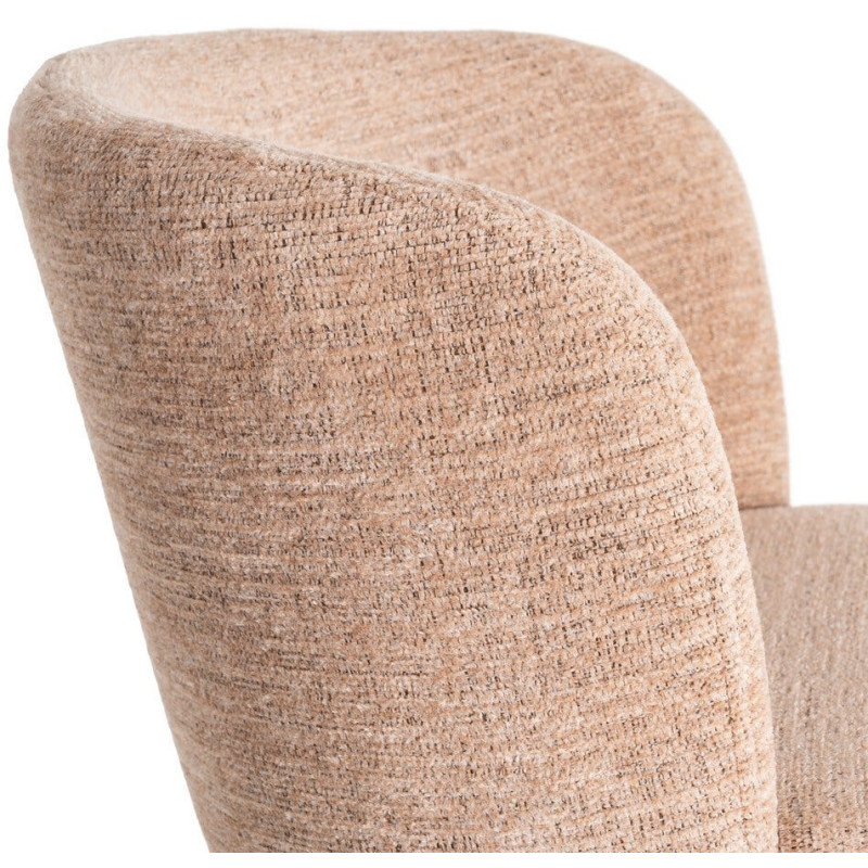 Fauteuil de table pivotant en Tissu Rose pêche Bois MDF Mahira - 8