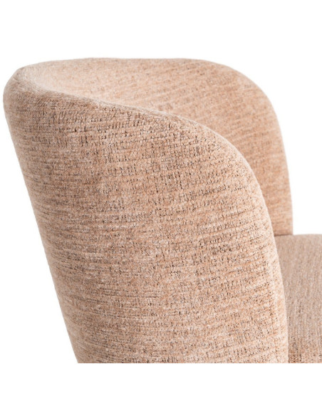 Fauteuil de table pivotant en Tissu Rose pêche Bois MDF Mahira - 8