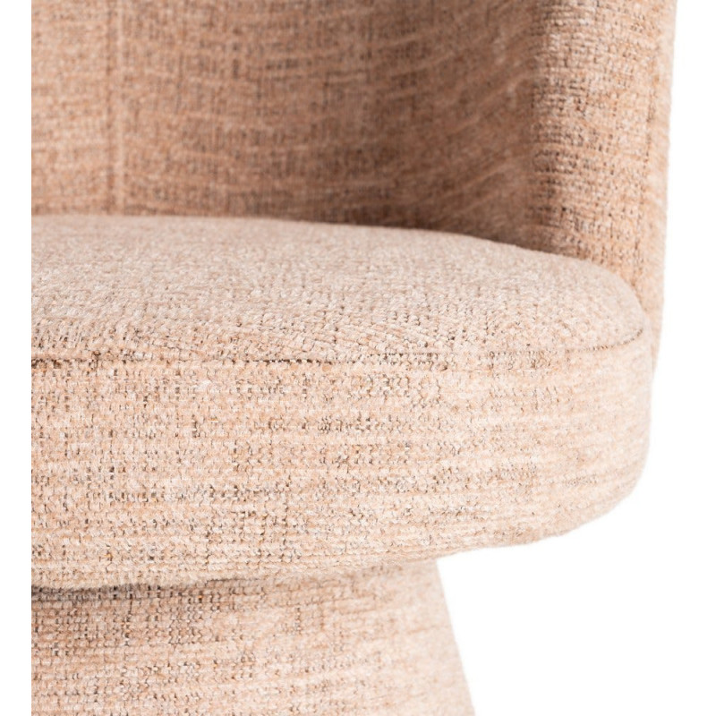 Fauteuil de table pivotant en Tissu Rose pêche Bois MDF Mahira - 9