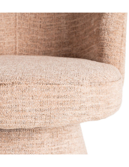 Fauteuil de table pivotant en Tissu Rose pêche Bois MDF Mahira - 9