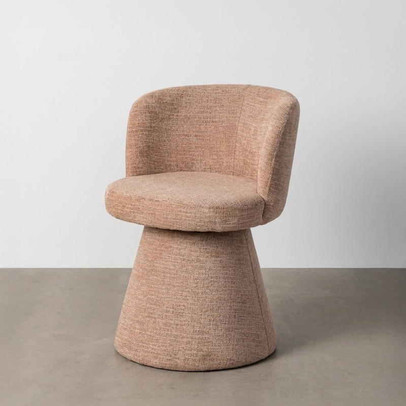 Fauteuil de table pivotant en Tissu Rose pêche Bois MDF Mahira - 12
