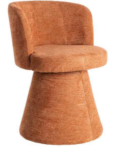 Fauteuil de table pivotant en Tissu Orange citrouille Bois MDF Mahira - 1