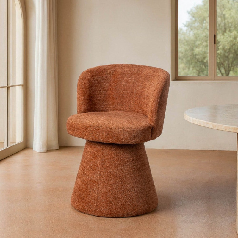 Fauteuil de table pivotant en Tissu Orange citrouille Bois MDF Mahira - 2