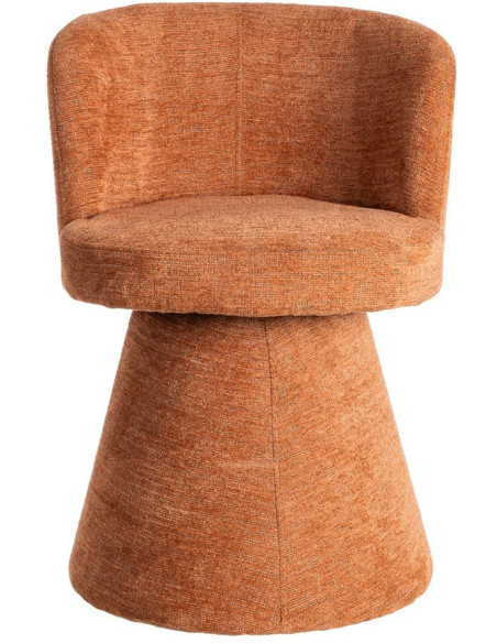 Fauteuil de table pivotant en Tissu Orange citrouille Bois MDF Mahira - 3
