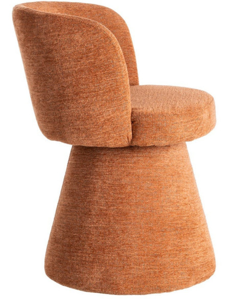 Fauteuil de table pivotant en Tissu Orange citrouille Bois MDF Mahira - 4