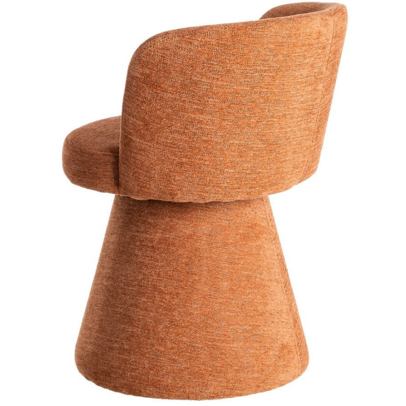 Fauteuil de table pivotant en Tissu Orange citrouille Bois MDF Mahira - 5