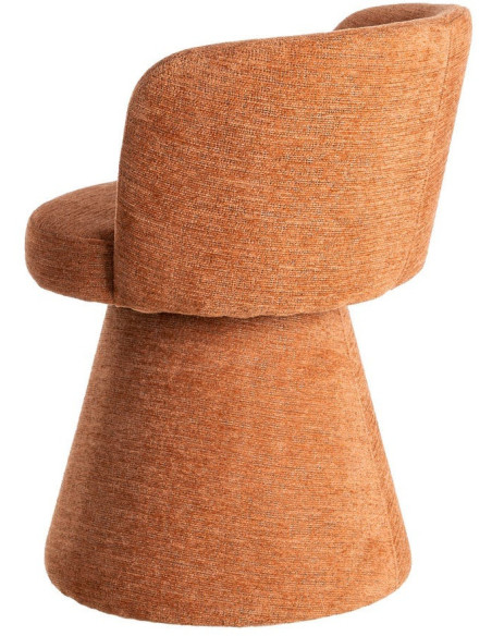 Fauteuil de table pivotant en Tissu Orange citrouille Bois MDF Mahira - 5