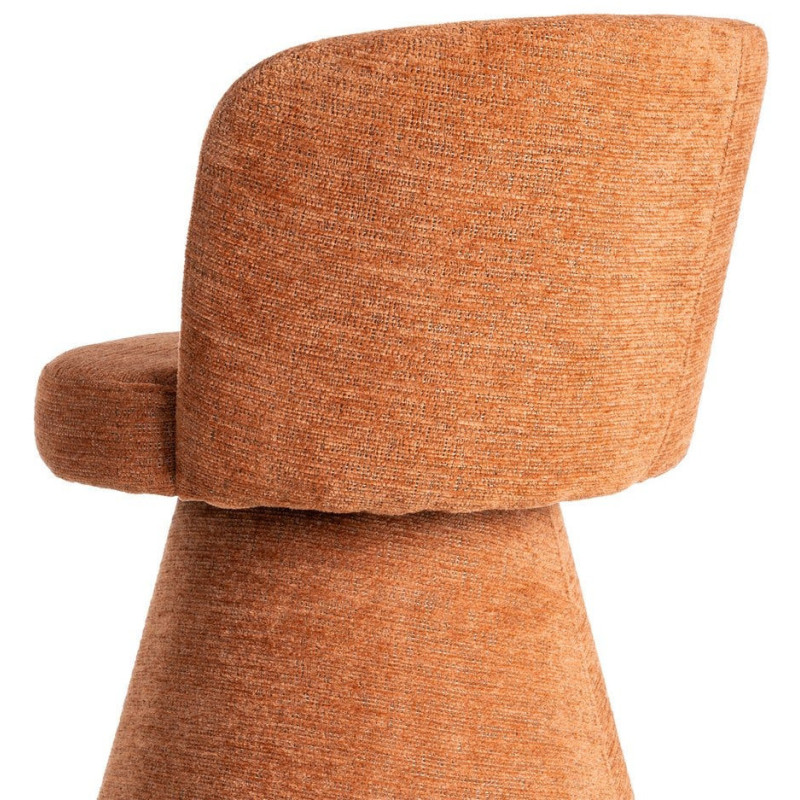 Fauteuil de table pivotant en Tissu Orange citrouille Bois MDF Mahira - 6