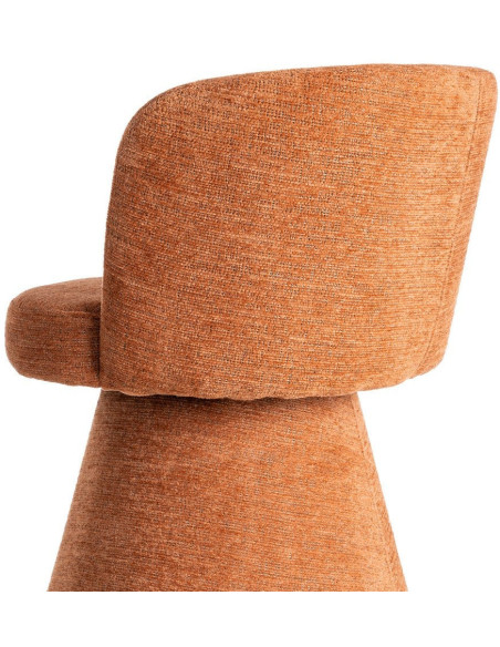 Fauteuil de table pivotant en Tissu Orange citrouille Bois MDF Mahira - 6