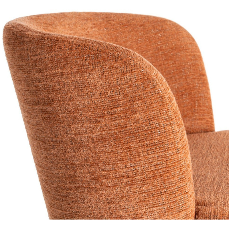 Fauteuil de table pivotant en Tissu Orange citrouille Bois MDF Mahira - 7