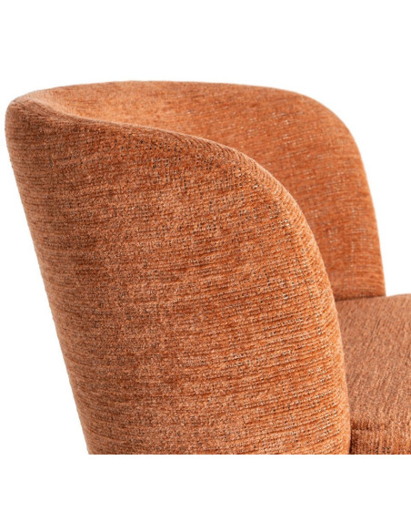 Fauteuil de table pivotant en Tissu Orange citrouille Bois MDF Mahira - 7