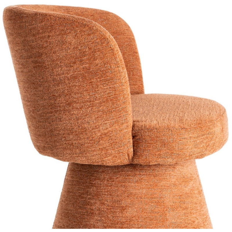 Fauteuil de table pivotant en Tissu Orange citrouille Bois MDF Mahira - 8